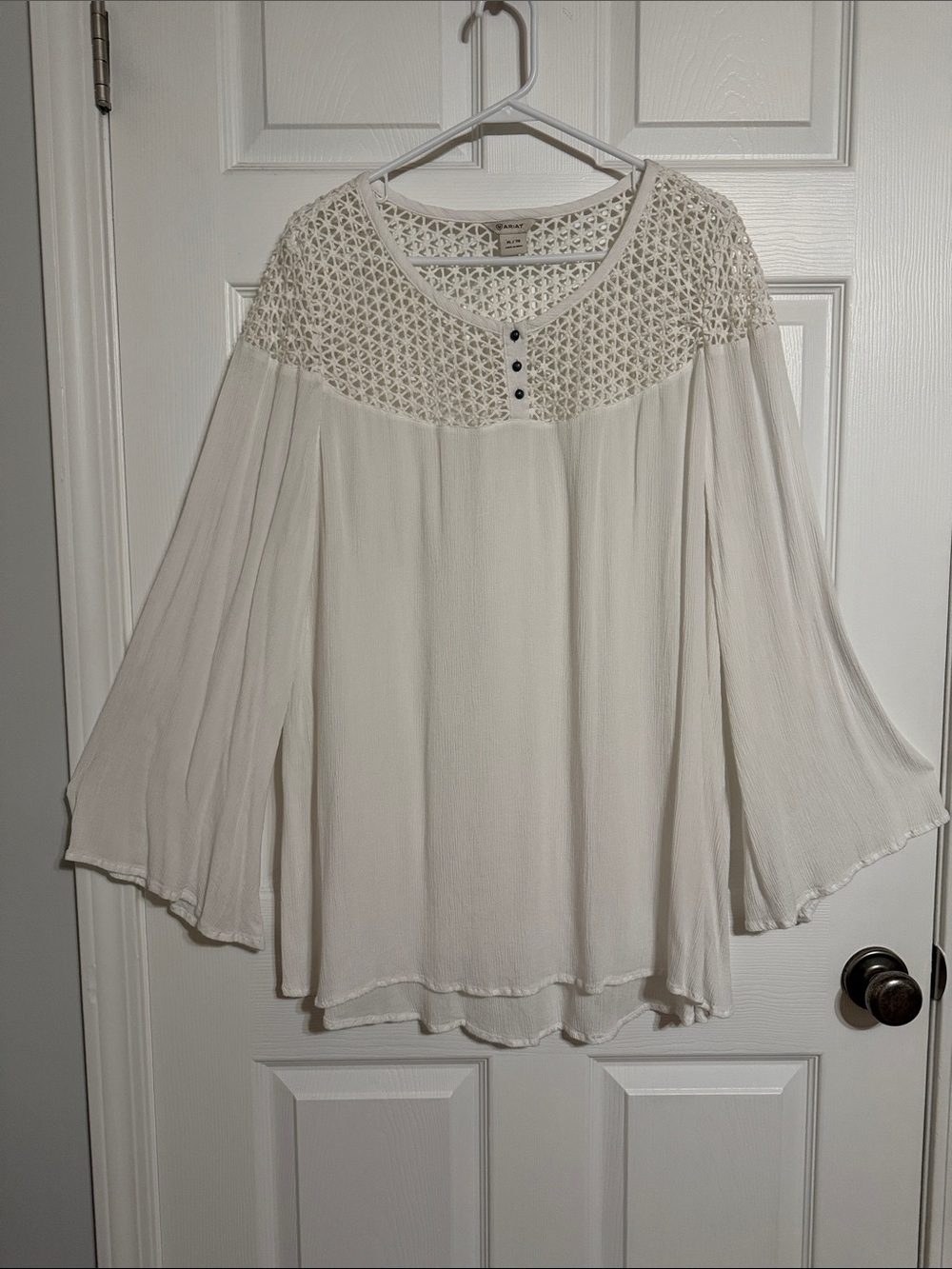 Ariat Crochet Yoke Bell-Sleeve Top